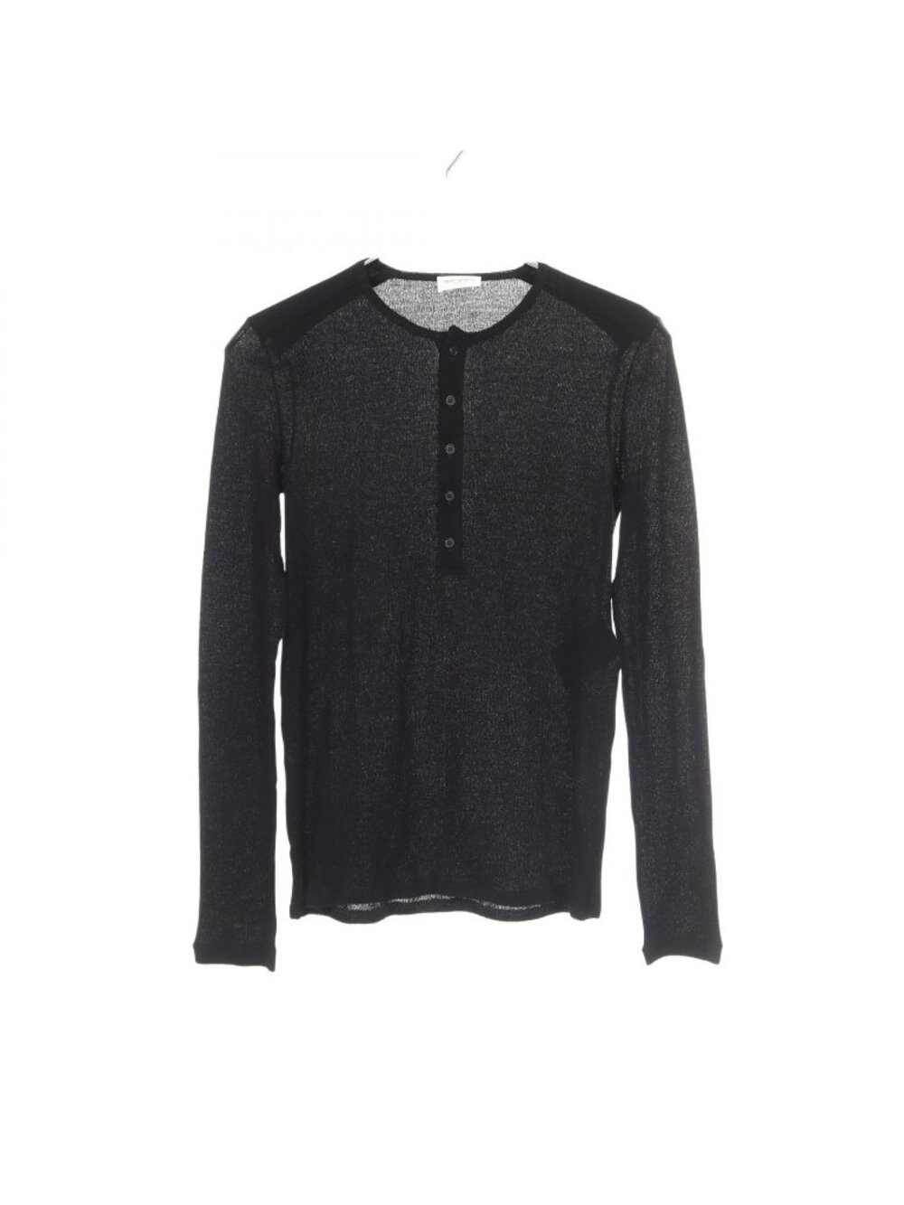 Saint Laurent Paris Top Henley Neck Cotton Top